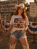 Patriotic Highland Cow Tee