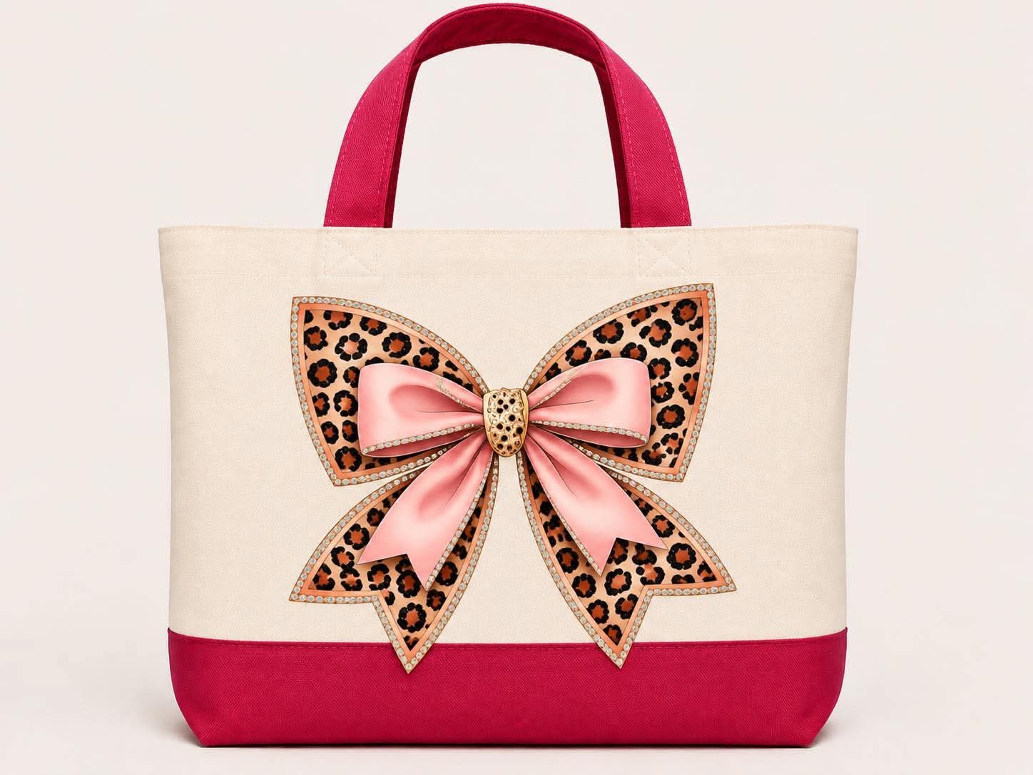 Blush Leopard Bow Tote