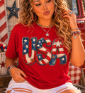 Vintage Patchwork USA Tee