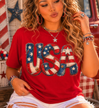 Vintage Patchwork USA Tee