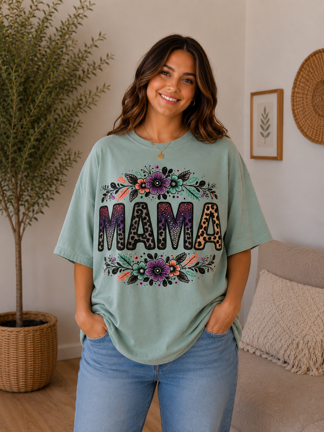 Wildflower Leopard Mama Tee