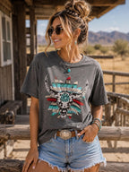 Western Turquoise Skull Tee
