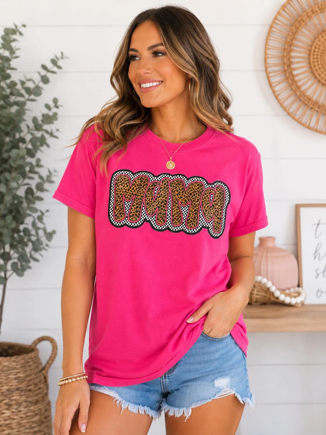 Leopard “Mama” Statement Tee