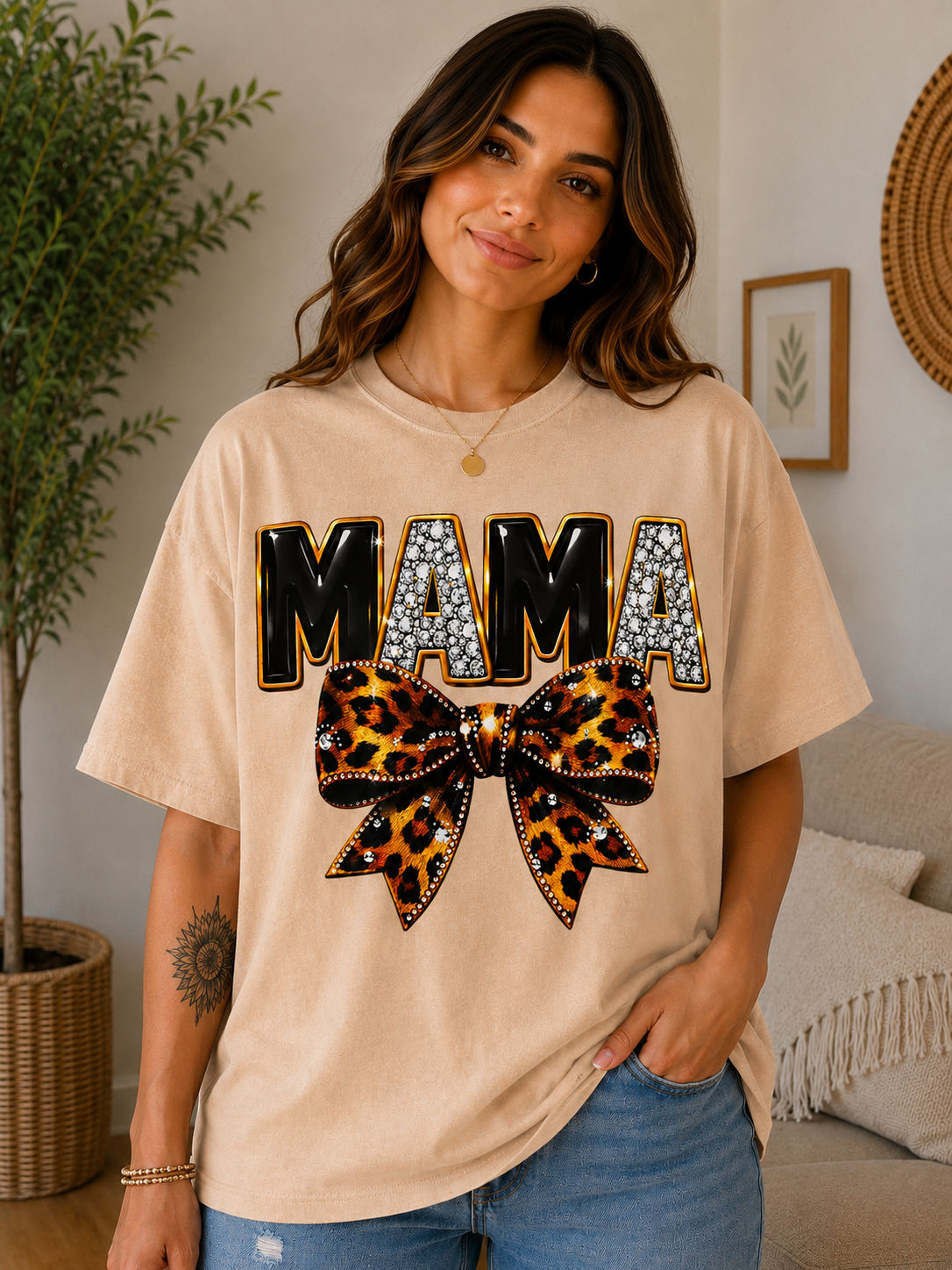 Classic Leopard Bow Mama Tee