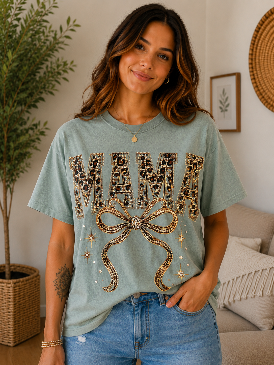 Sparkle Bow Mama Graphic Tee