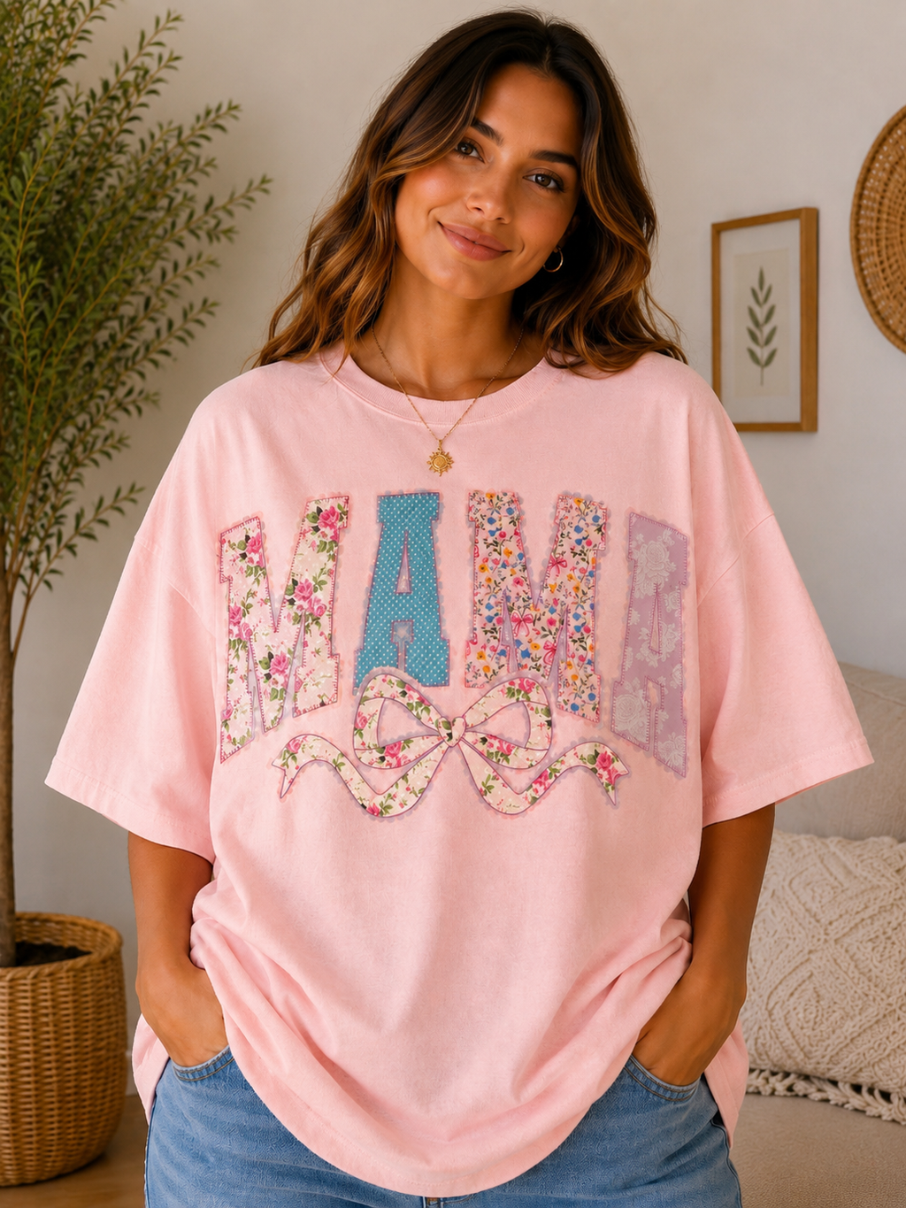 Floral Patchwork Mama Tee