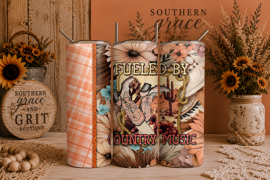 Fueled By Country Music 20oz Tumbler
