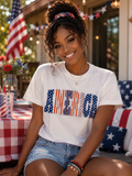 Americana Patchwork Lettering Tee