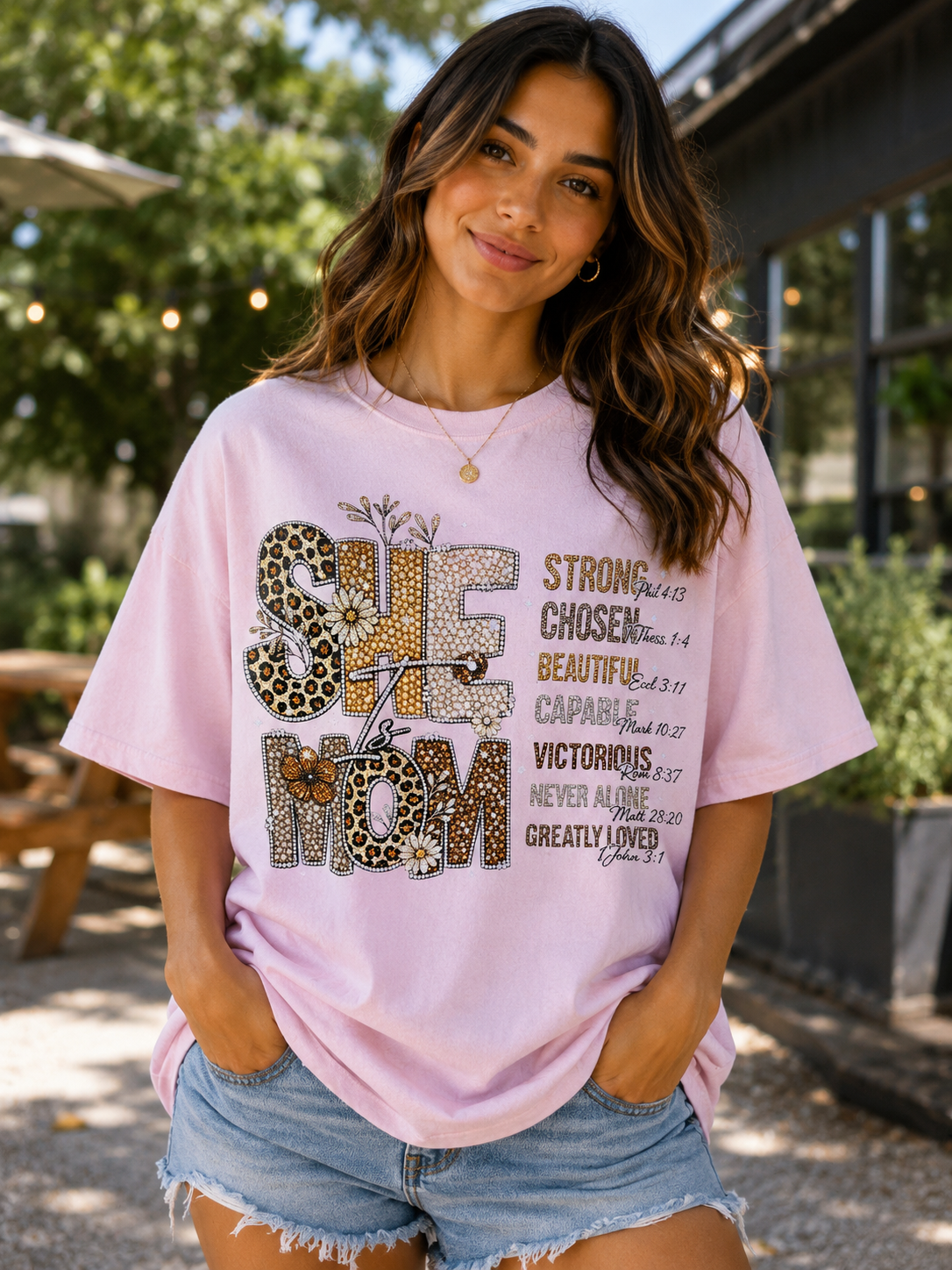 She Is Mom Faith Graphic Tee