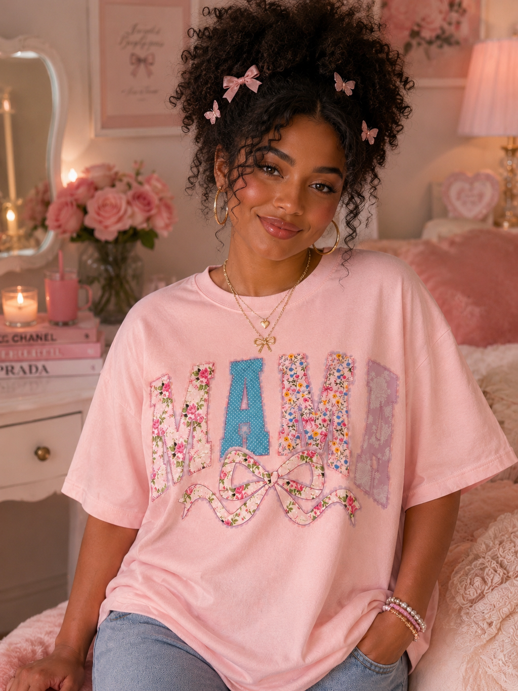 Floral Patchwork Mama Tee