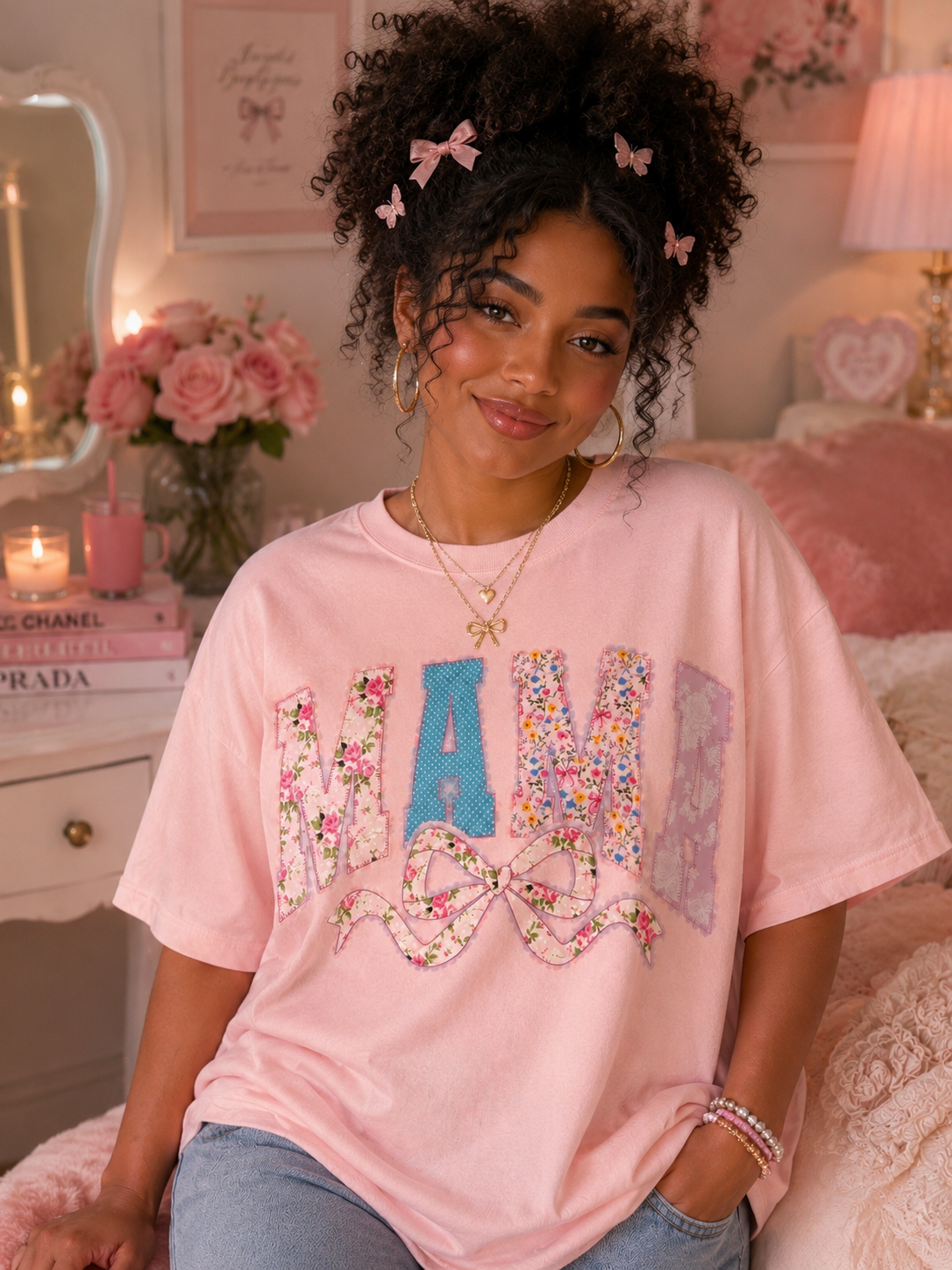 Floral Patchwork Mama Tee